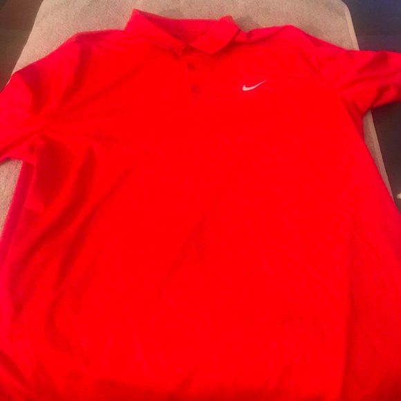red nike golf shirt